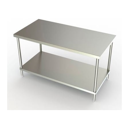 Aero Aero Manufacturing Company 304 Series Stainless Steel Workbench W/ Adj Undershelf, 60"W x 30"D 3TS-3060-ADJ